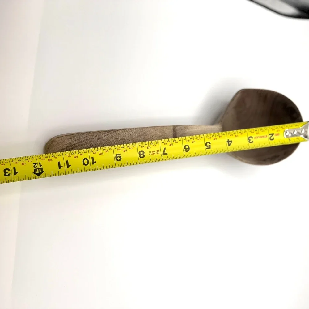 Vintage‎ Hand Carved Wooden Scoop Ladle Rustic Farmhouse Primitive Grain Server
